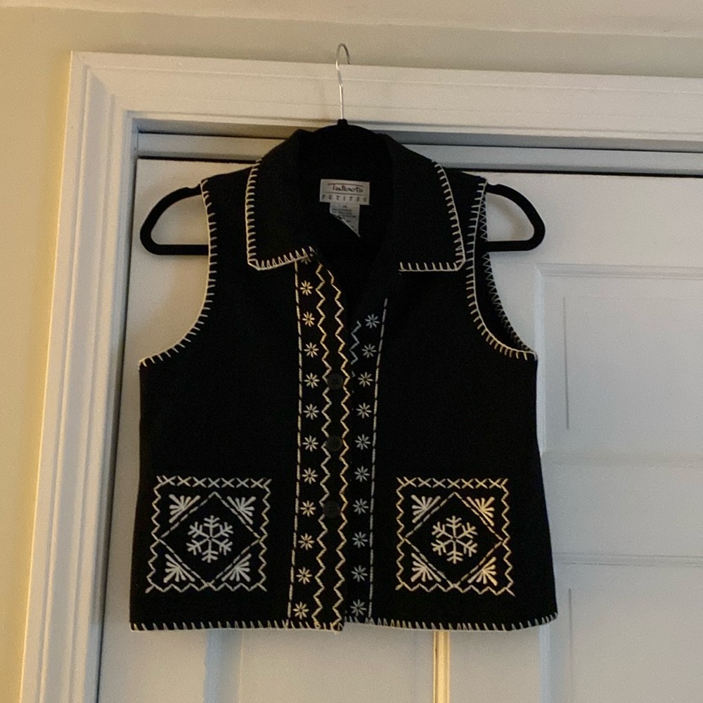 Black and white vest